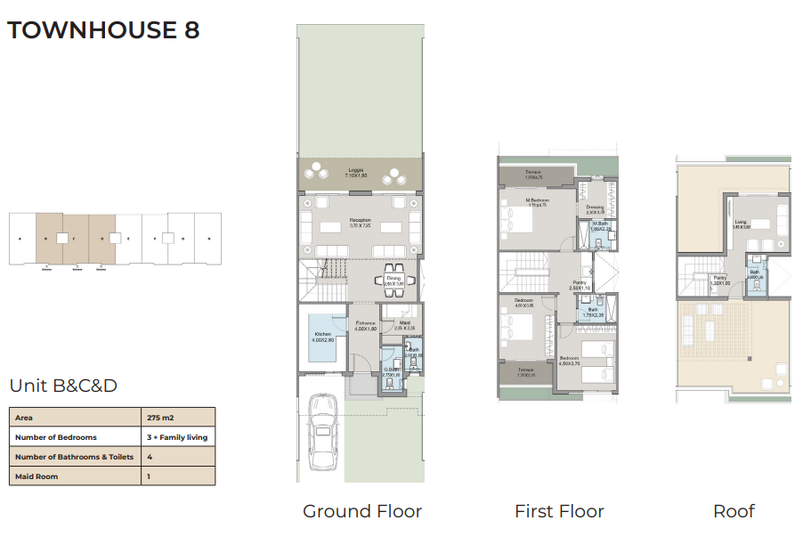 Floor plan for townhouse at Talda