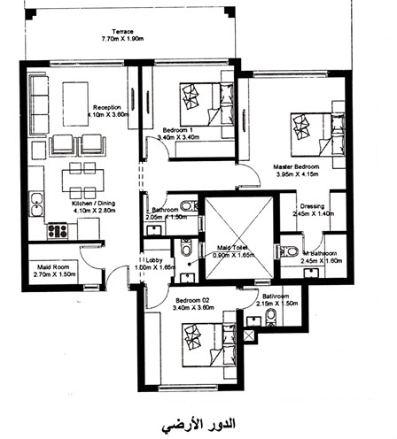 Floor plan for chalet at Hyde Park North - Seashore