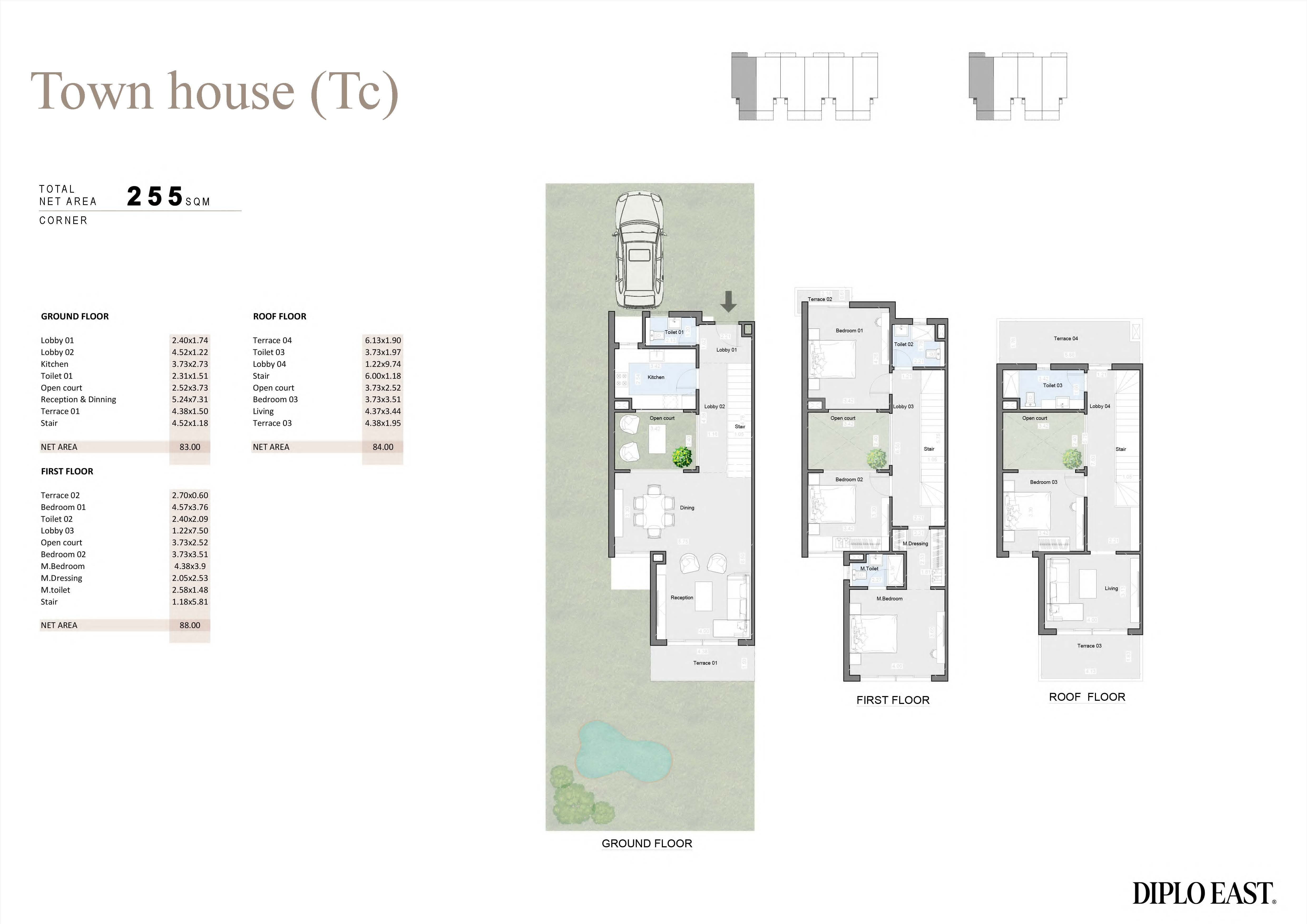 Floor plan for townhouse at Diplo East