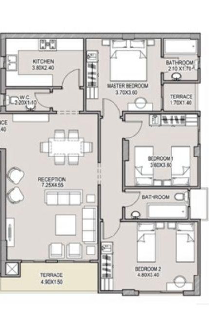 Floor plan for apartment at Taj City