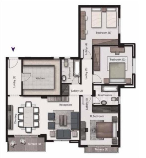 Floor plan for apartment at Galleria Residence