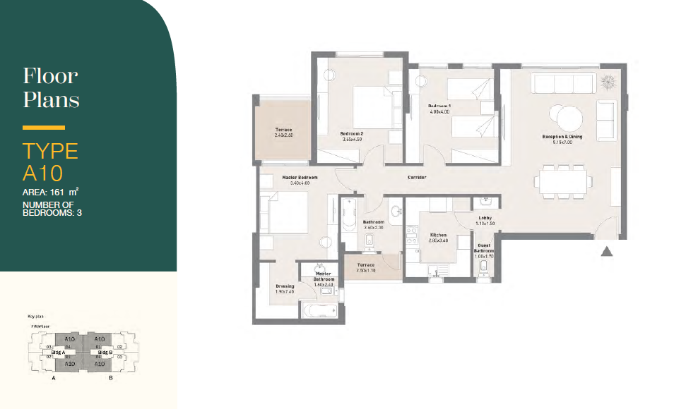 Floor plan for apartment at Al Maqsad
