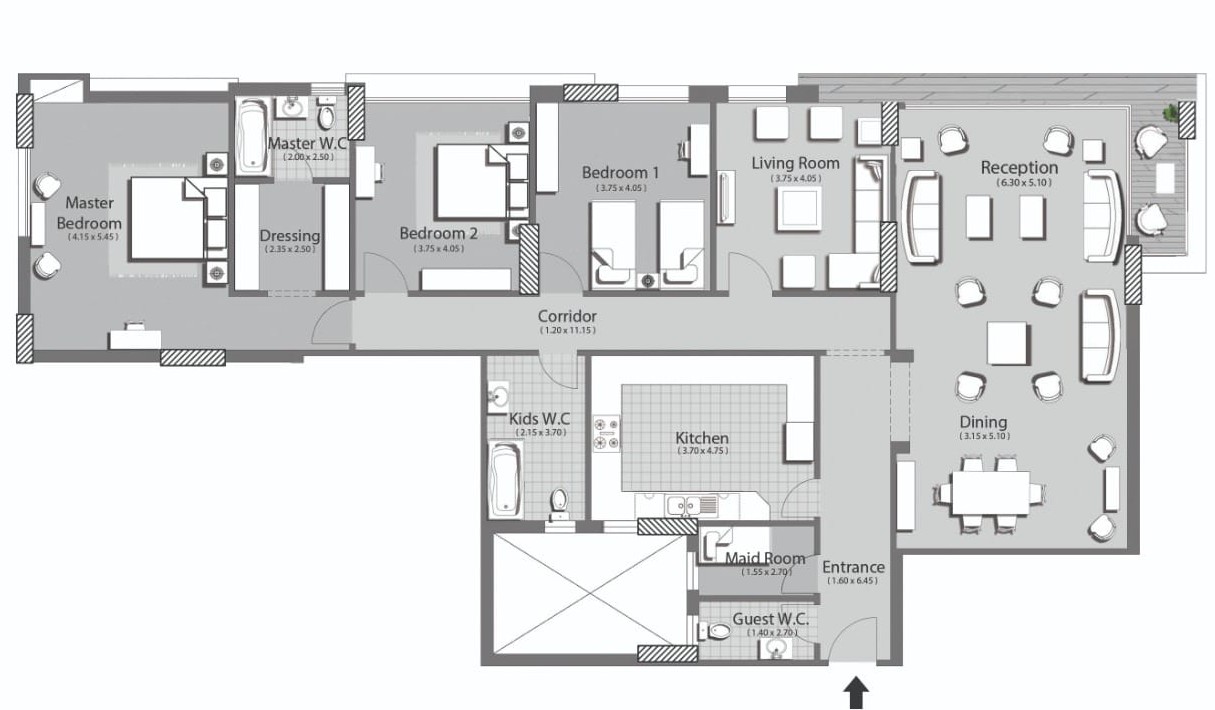 Floor plan for apartment at La Mirada