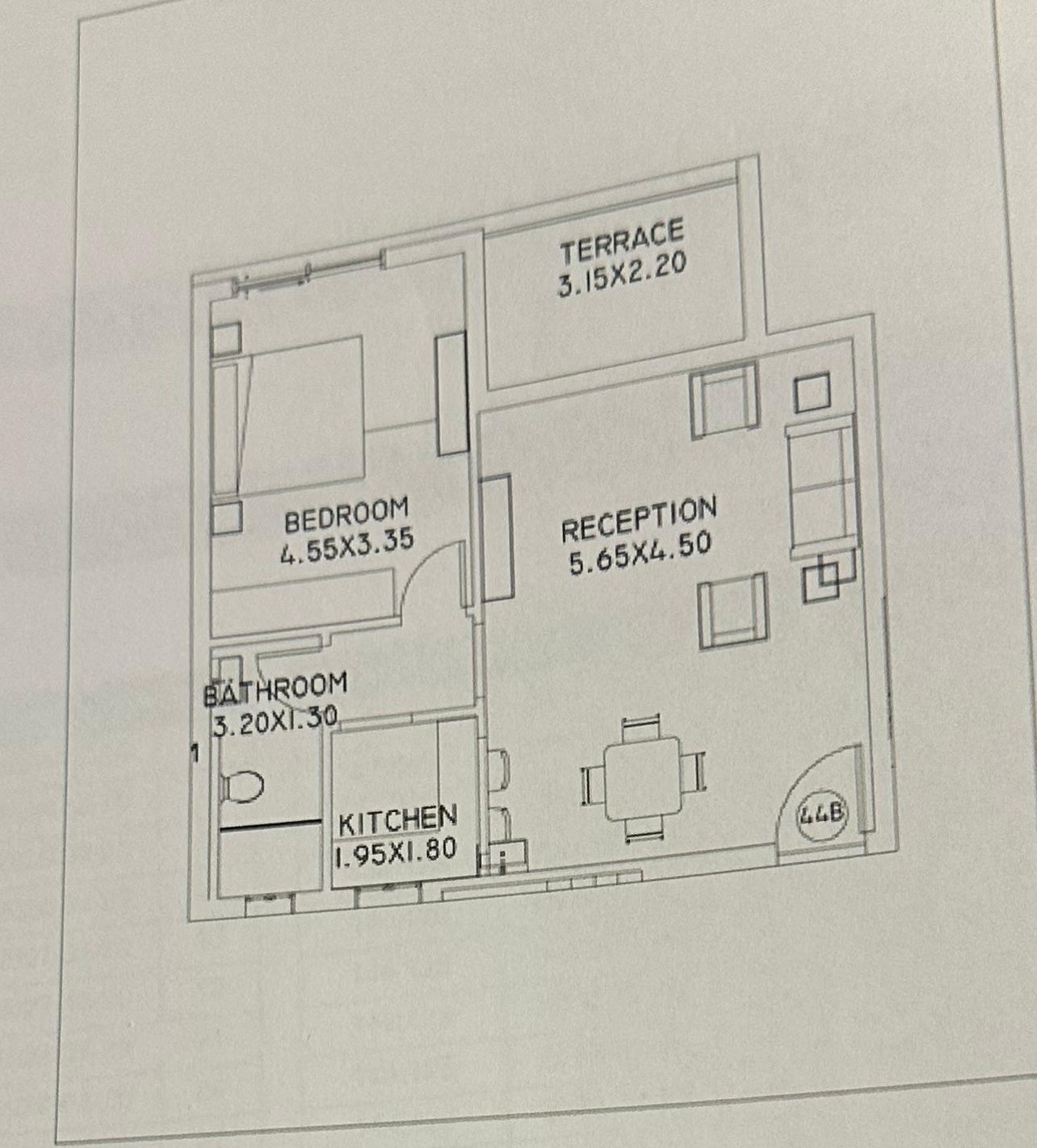 Floor plan for studio at Taj City