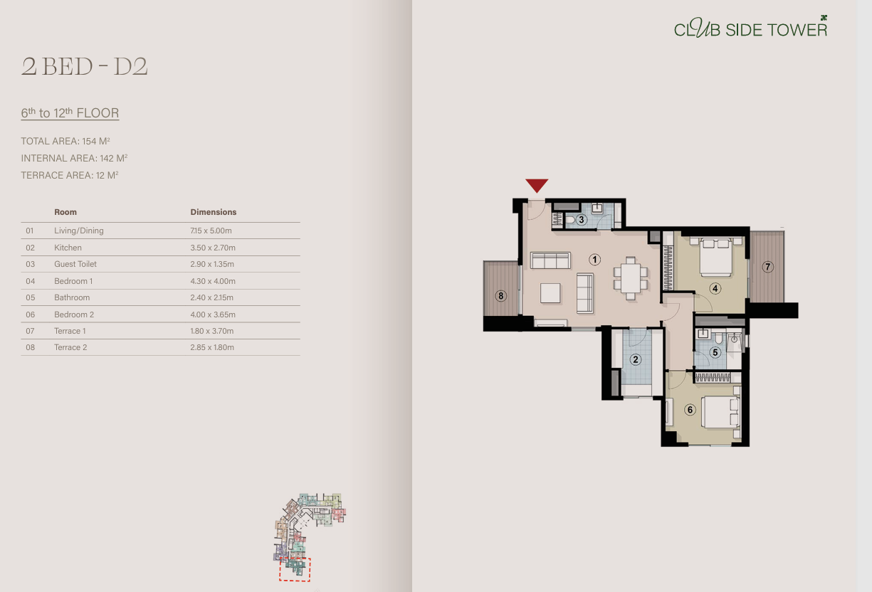 Floor plan for apartment at ZED East
