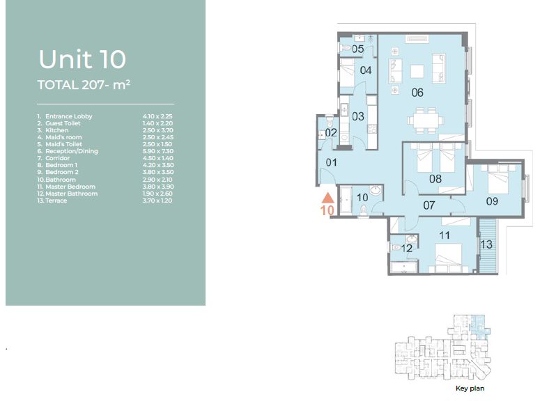 Floor plan for apartment at Il Latini City Edge