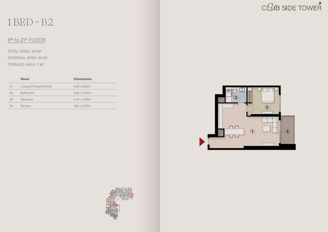 Floor plan for apartment at ZED East