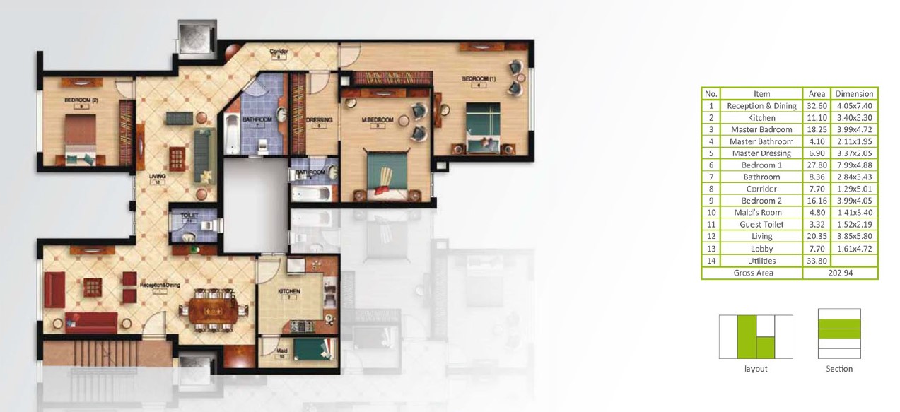 Floor plan for apartment at Mountain View Hyde Park