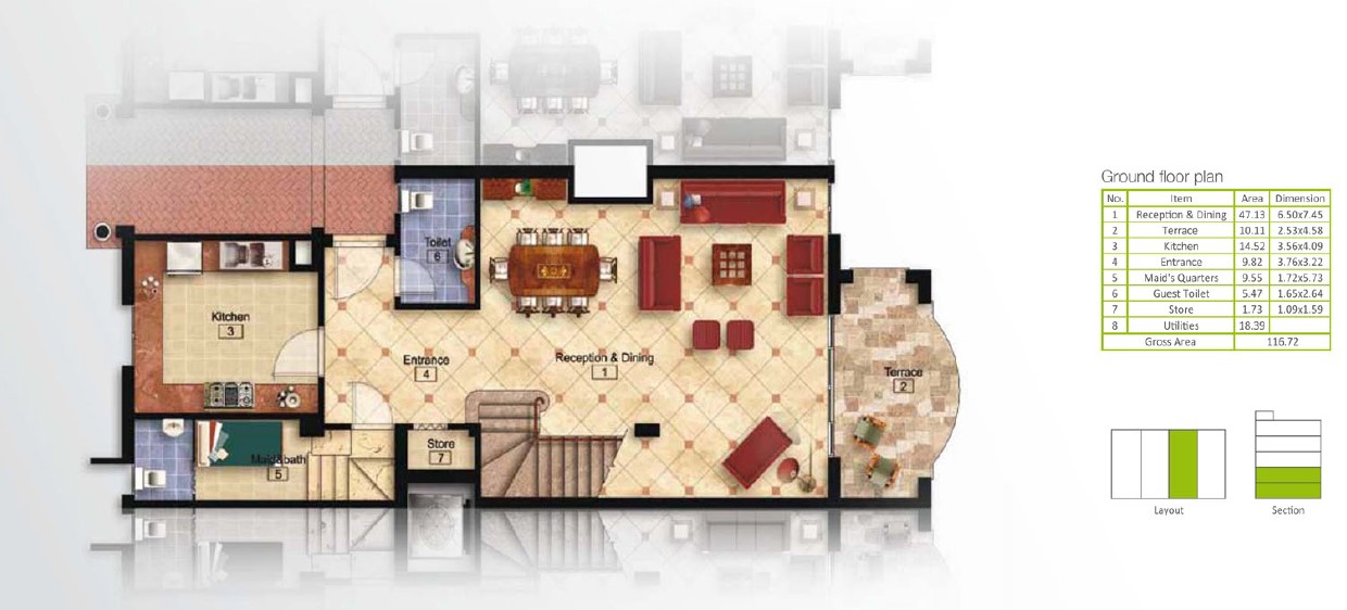 Floor plan for duplex at Mountain View Hyde Park