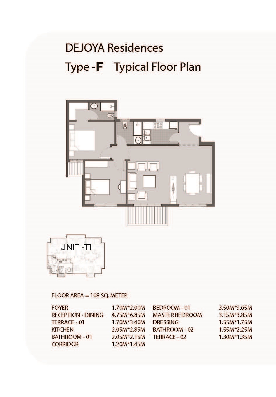 Floor plan for apartment at Dejoya Residence