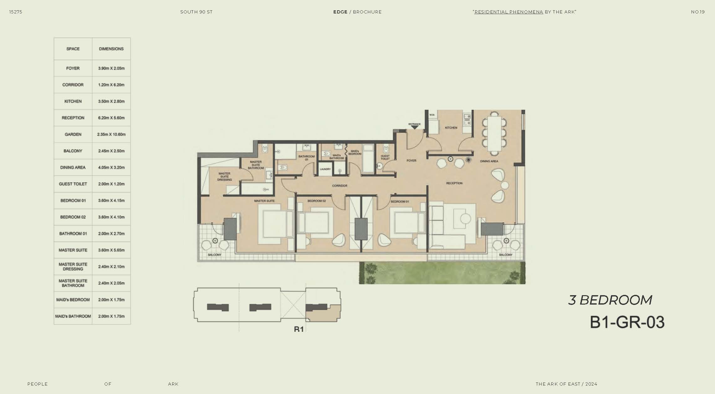 Floor plan for apartment at Edge