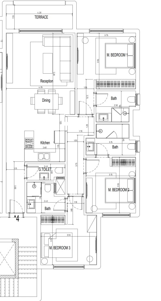 Floor plan for chalet at Hacienda Waters