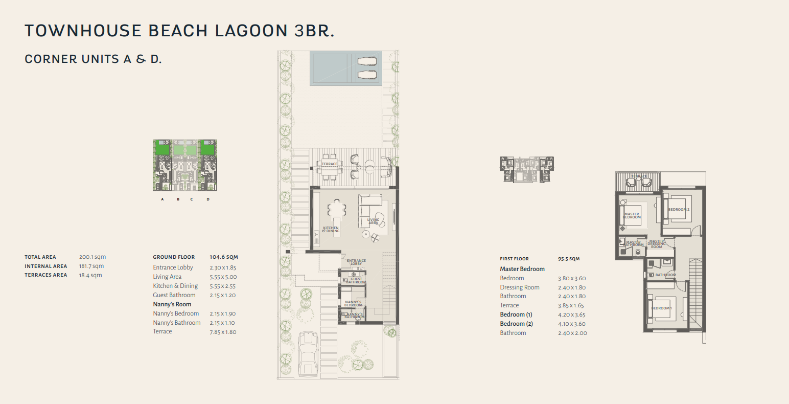 Floor plan for townhouse at The Med