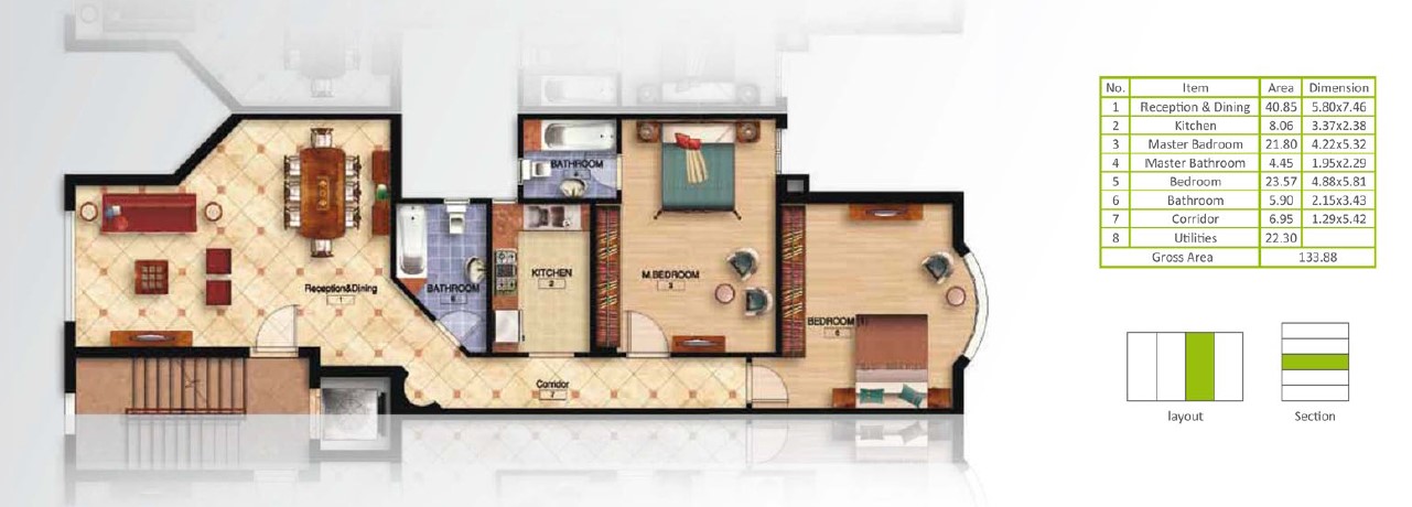 Floor plan for apartment at Mountain View Hyde Park