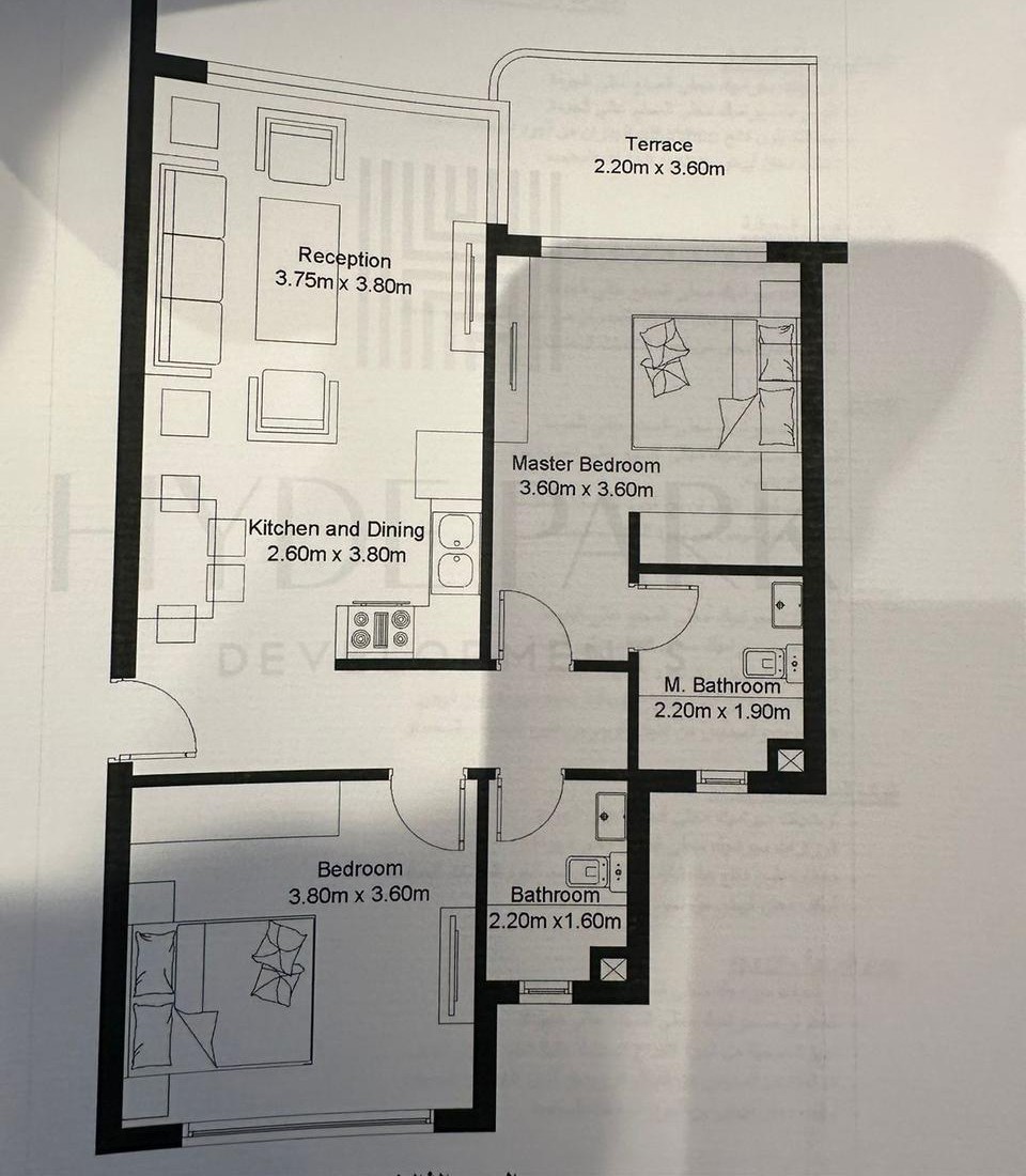 Floor plan for chalet at Hyde Park North - Seashore