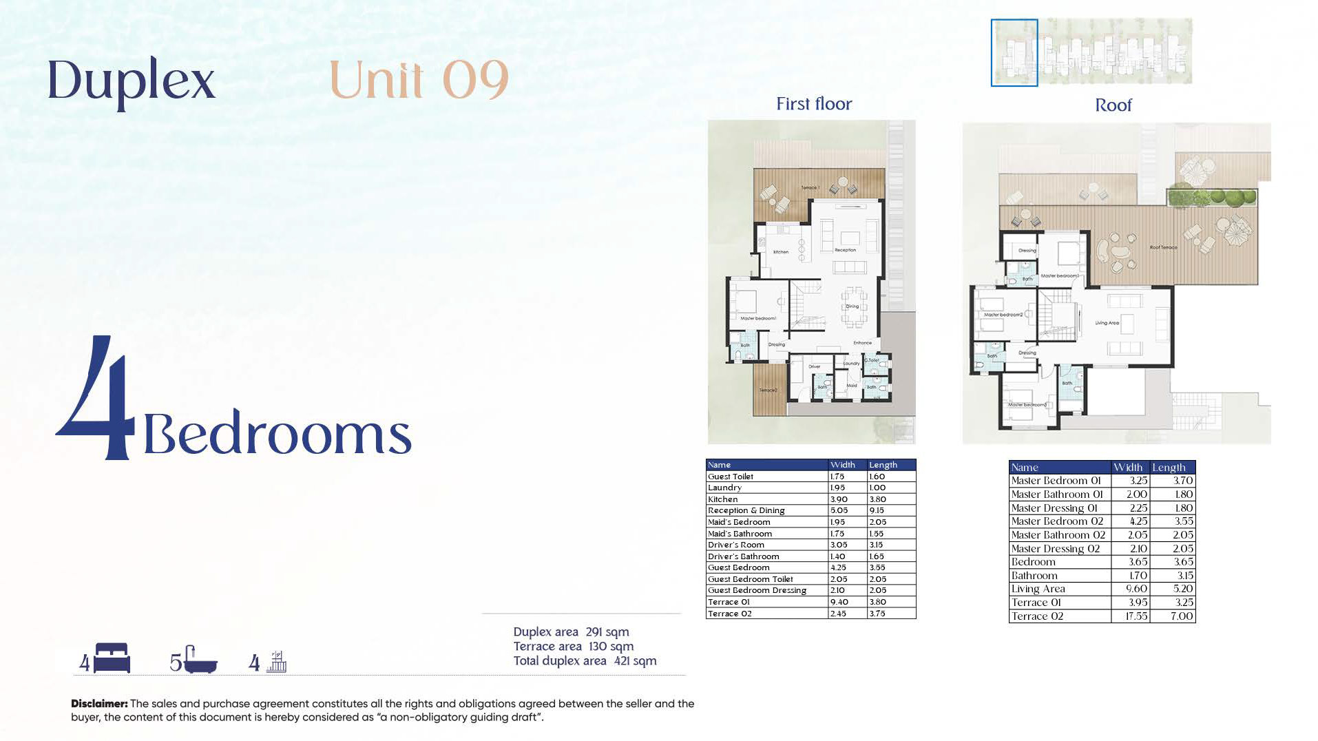 Floor plan for duplex at Beit Al Bahr