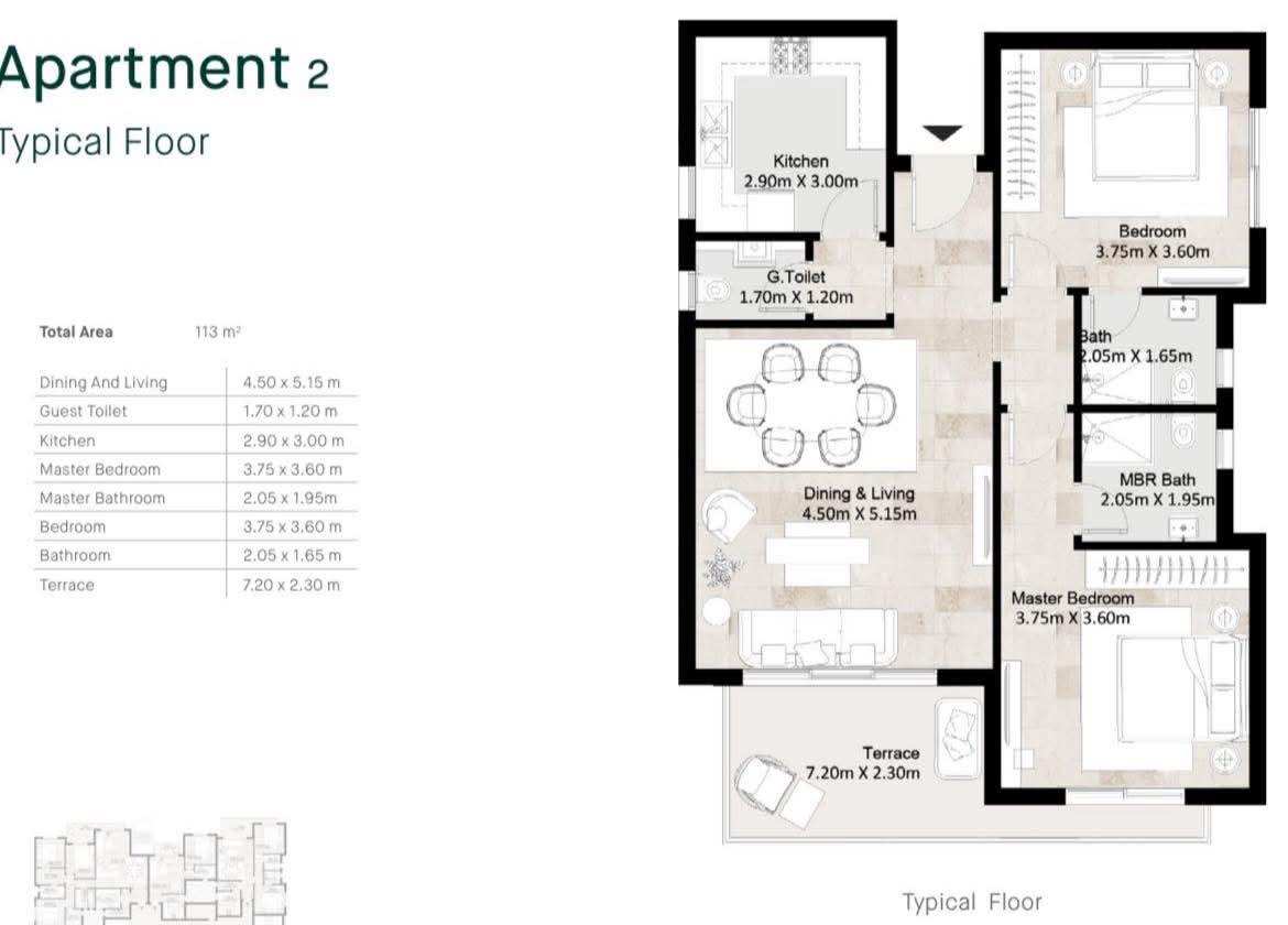 Floor plan for apartment at Hyde Park
