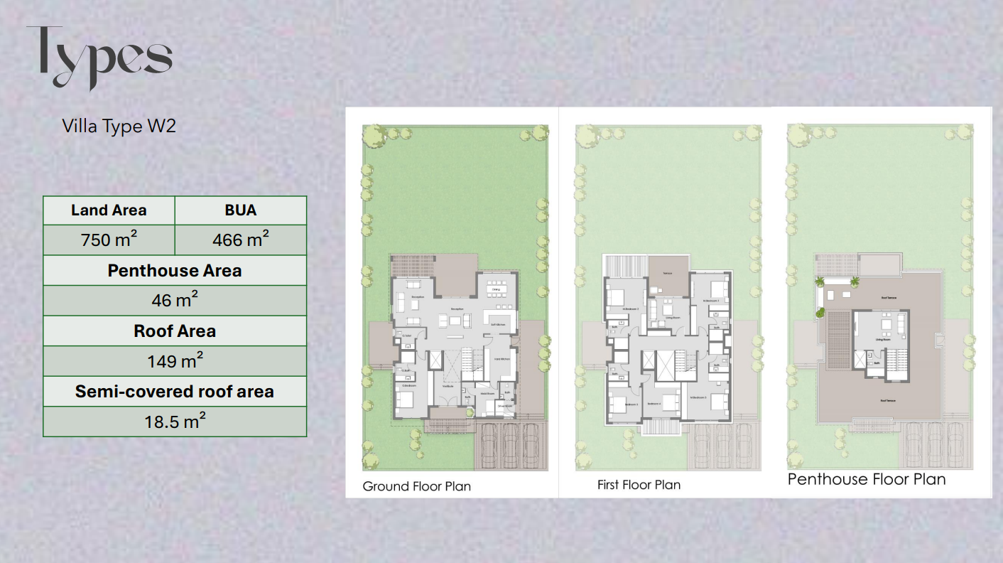 Floor plan for villa at Badya