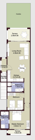 Floor plan for chalet at La Vista Gardens
