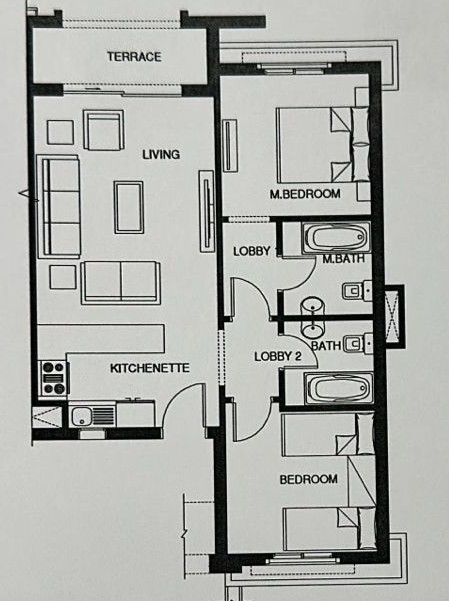Floor plan for chalet at Mountain View Ras El Hekma