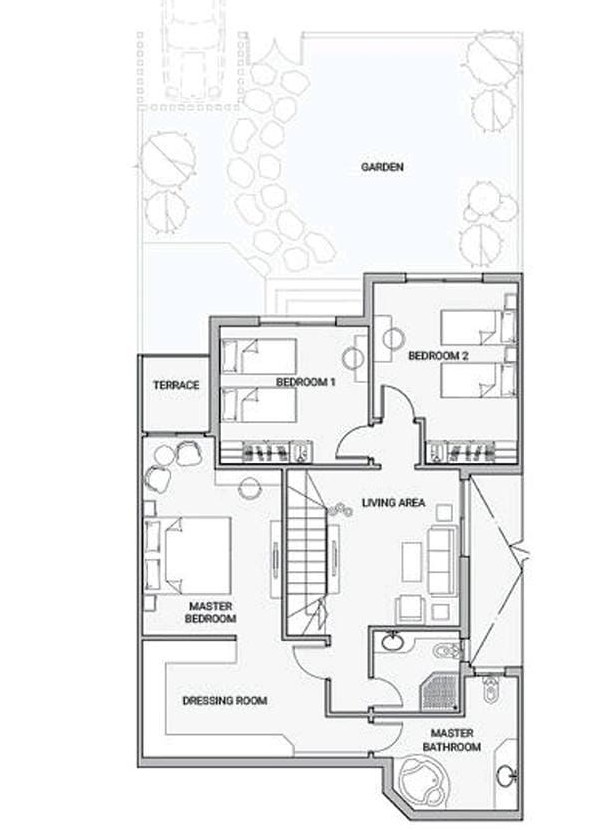 Floor plan for villa at Sarai