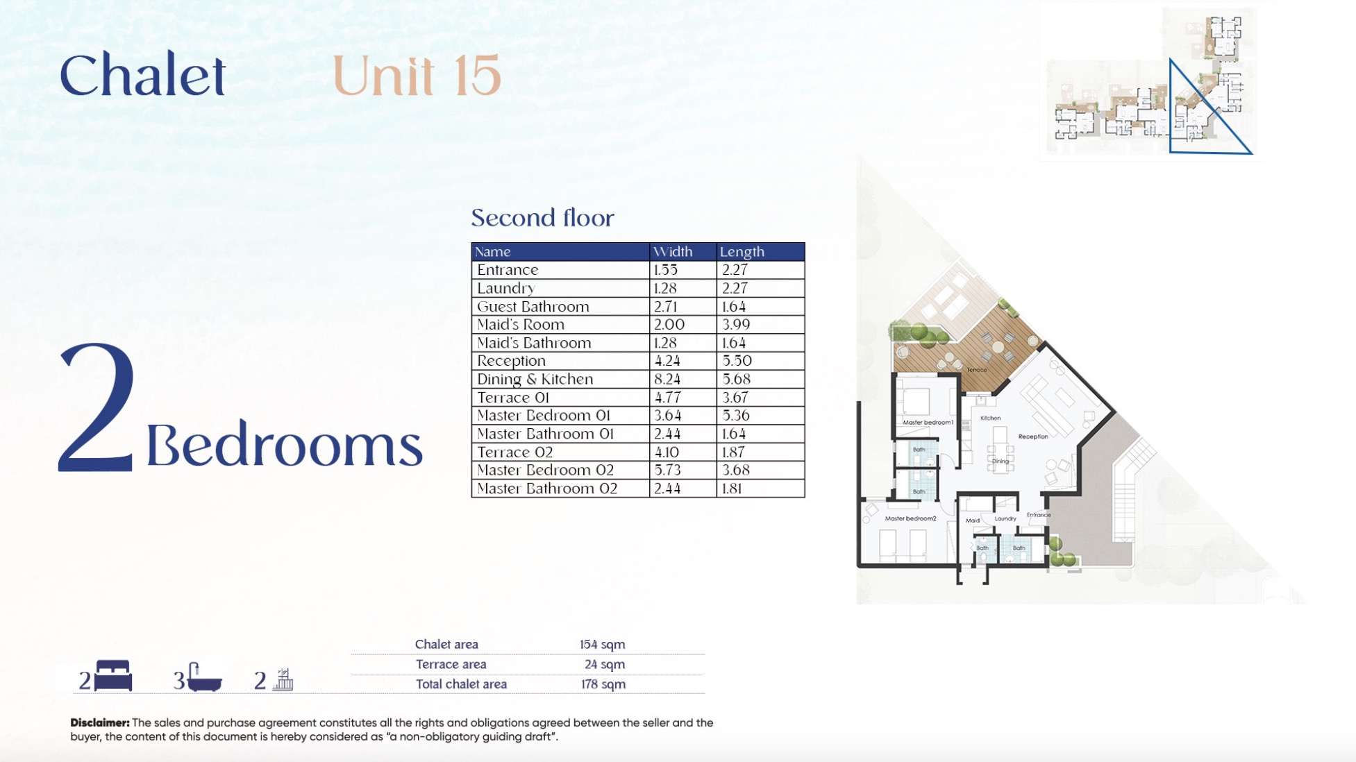 Floor plan for chalet at Beit Al Bahr
