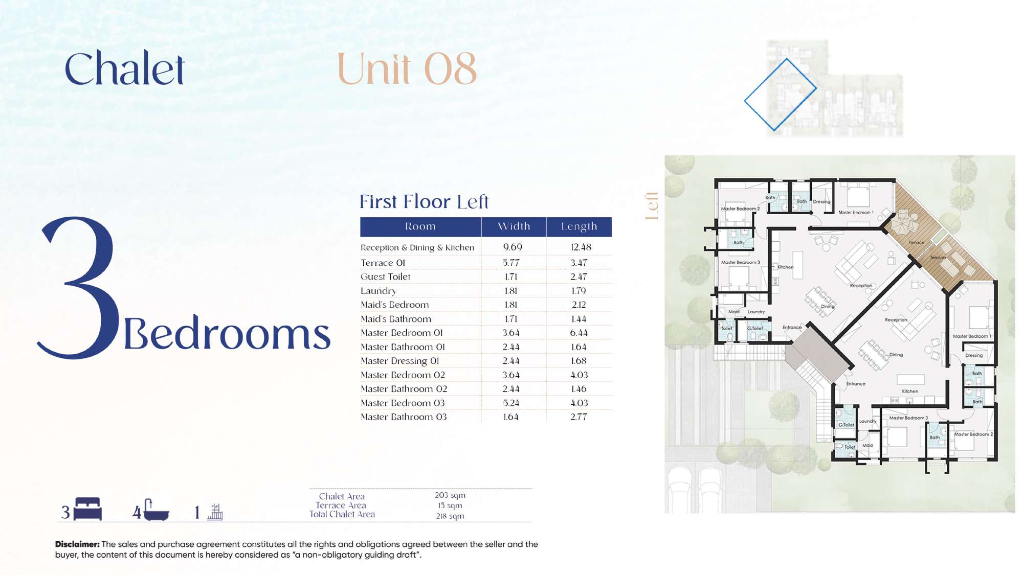 Floor plan for chalet at Beit Al Bahr