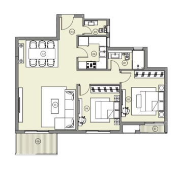 Floor plan for apartment at Haptown Park 226