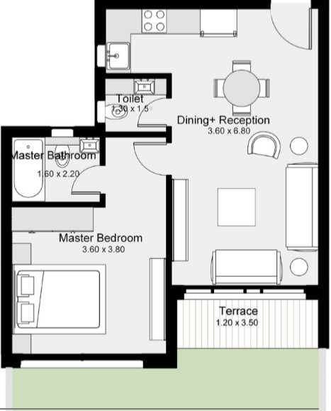 Floor plan for apartment at The Median Residences