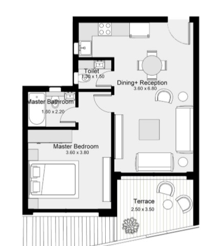 Floor plan for apartment at The Median Residences