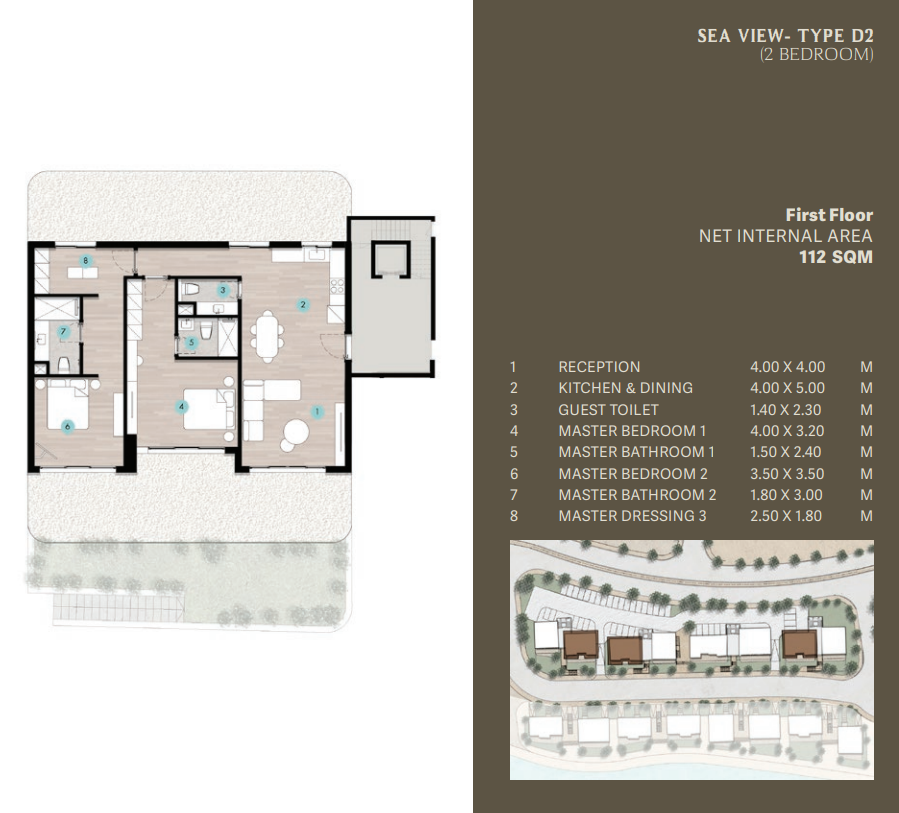 Floor plan for chalet at Azha North Coast