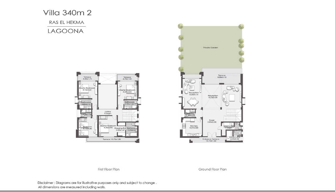 Floor plan for villa at Lagoona - La Vista Ras El Hekma