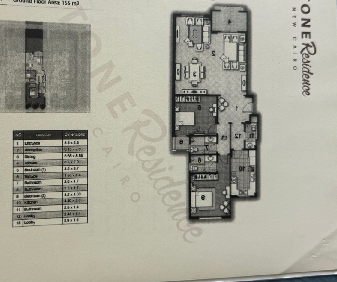 Floor plan for apartment at Stone Residence