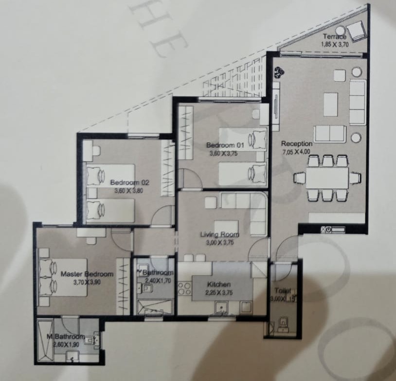 Floor plan for apartment at The Brooks