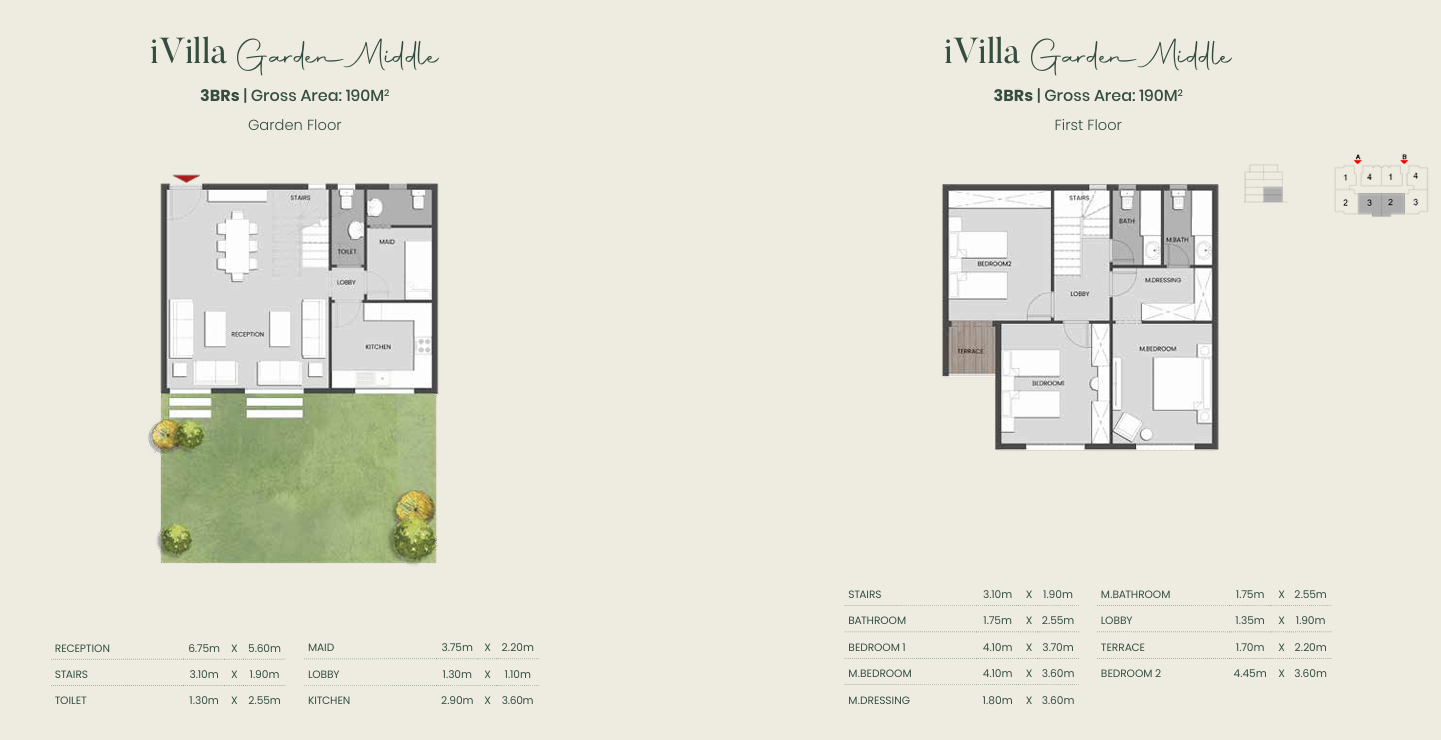 Floor plan for duplex at Aliva Mountain View Mostakbal City