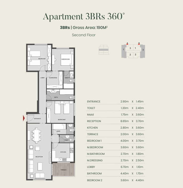 Floor plan for apartment at Aliva Mountain View Mostakbal City