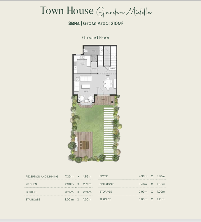 Floor plan for townhouse at Aliva Mountain View Mostakbal City