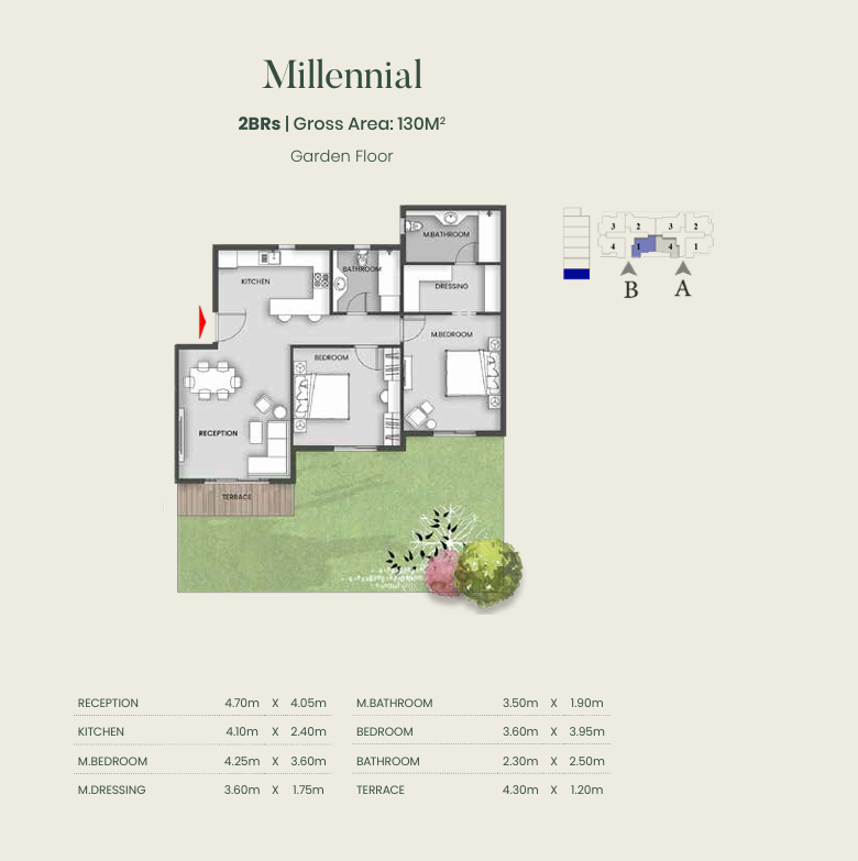 Floor plan for apartment at Aliva Mountain View Mostakbal City
