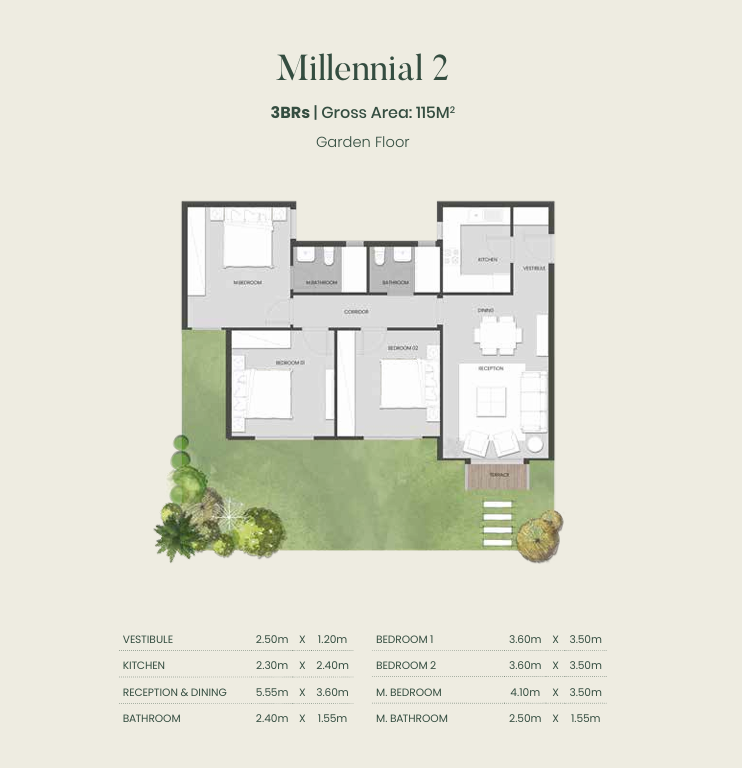 Floor plan for apartment at Aliva Mountain View Mostakbal City