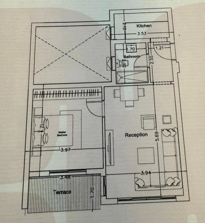 Floor plan for studio at Noll