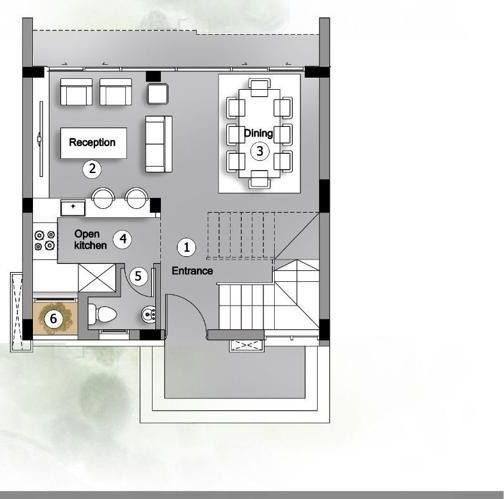 Floor plan for townhouse at Nyoum Mostaqbal City