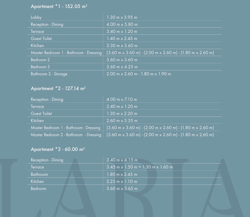 Floor plan for apartment at Badya