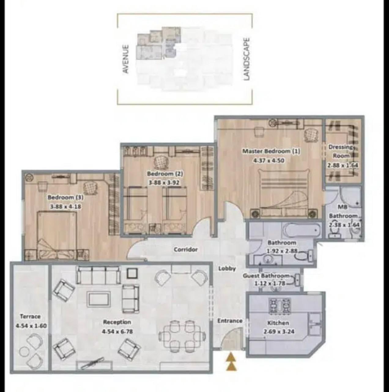 Floor plan for penthouse at Rock Eden