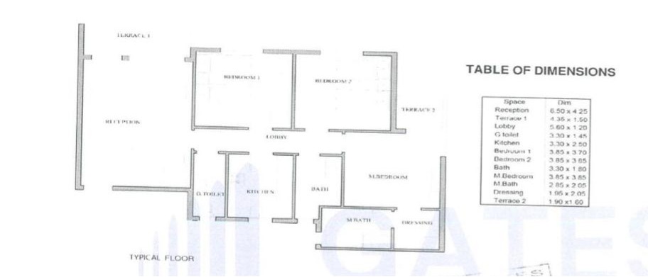 Floor plan for apartment at Lugar