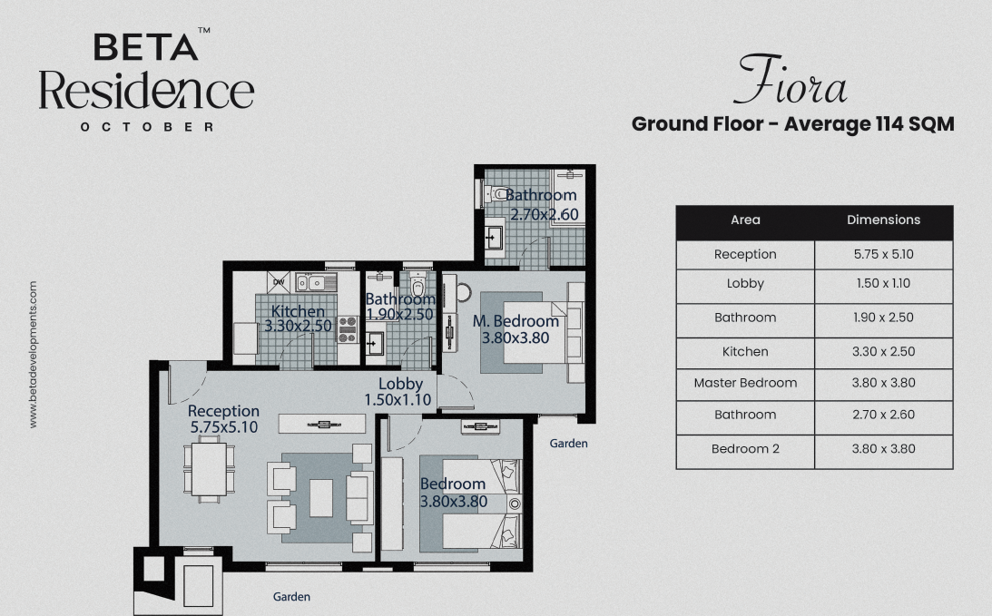 Floor plan for apartment at Beta Residence