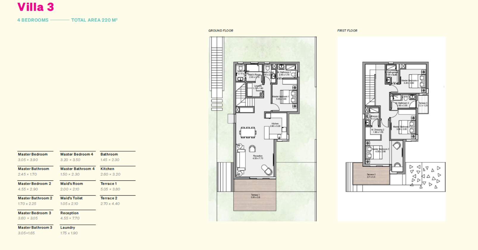 Floor plan for villa at Saltshore - Salt