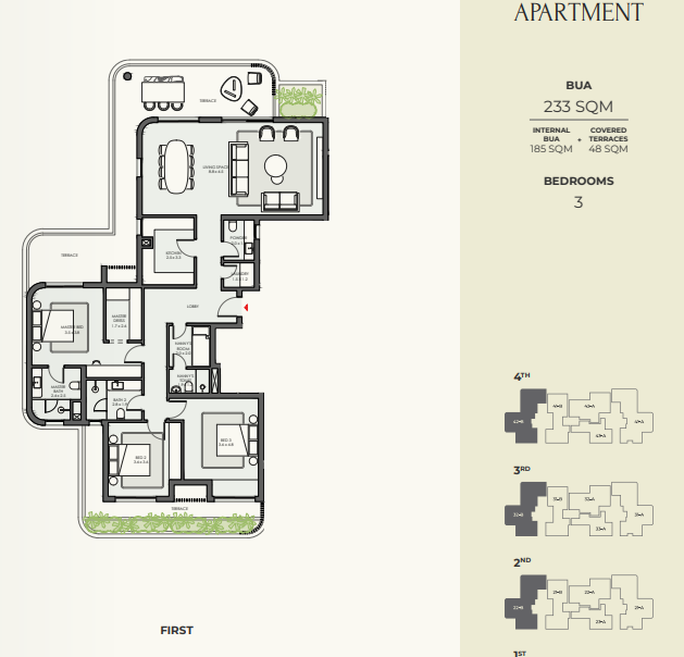 Floor plan for apartment at Crescent Walk