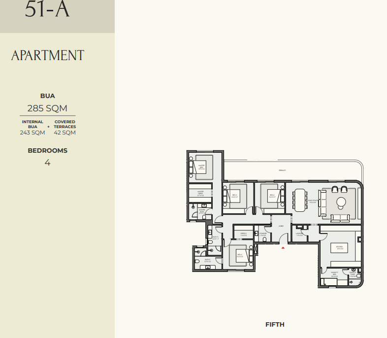 Floor plan for apartment at Crescent Walk