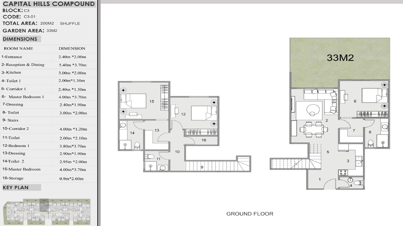 Floor plan for duplex at La Colina East