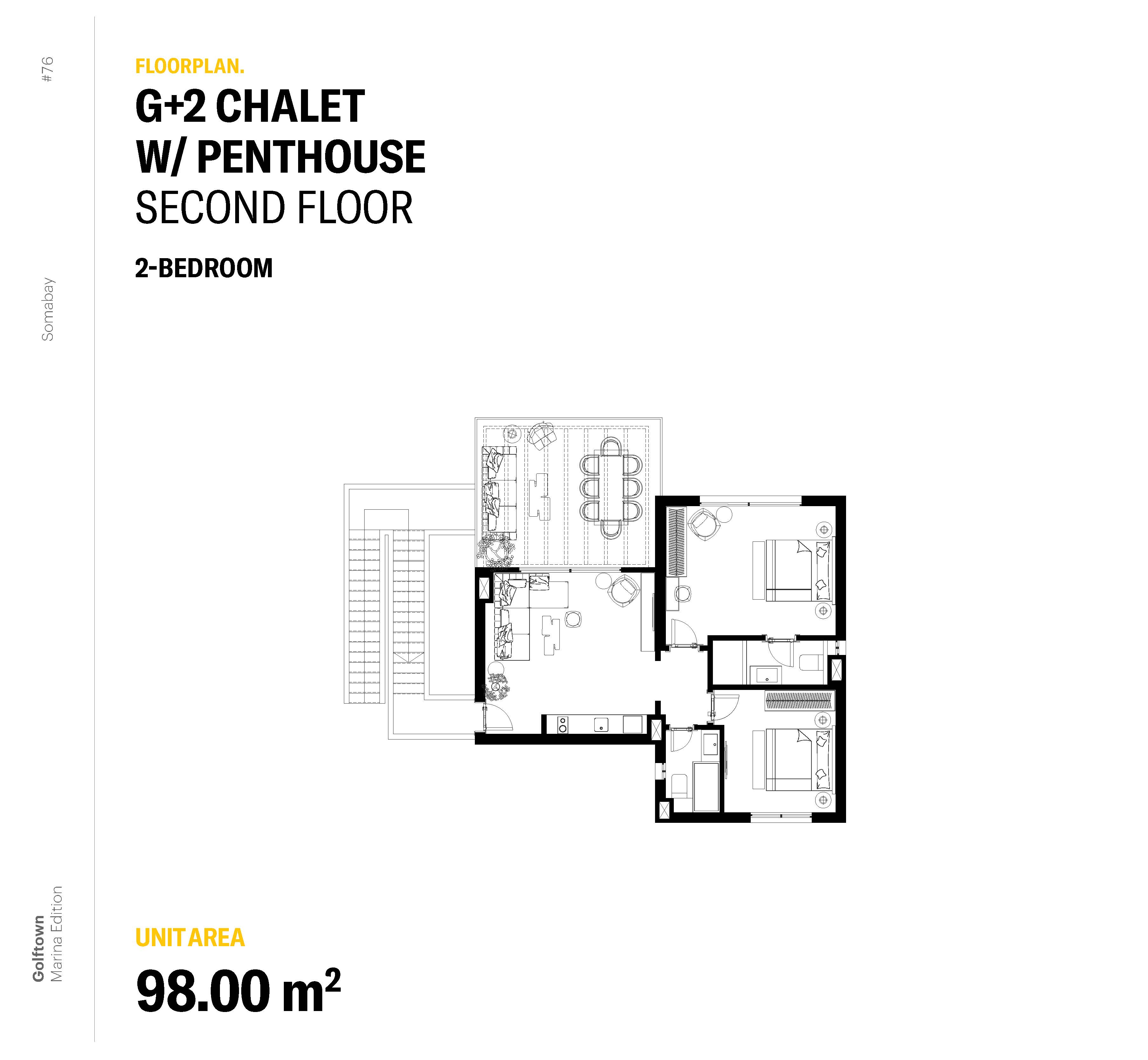 Floor plan for penthouse at Soma Bay Golf Town - Marina Edition